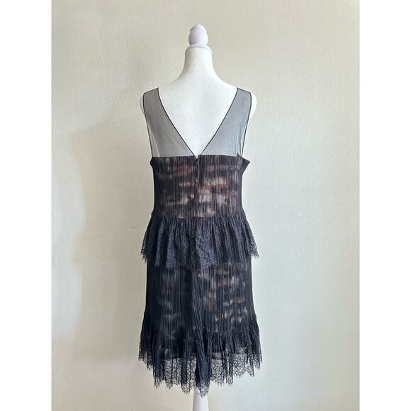 NWT BCBGMAXAZRIA BLACK GULLY TULLE LACE SEQUINS DRESS NST6N932-001 SIZE 8 - Picture 4 of 11